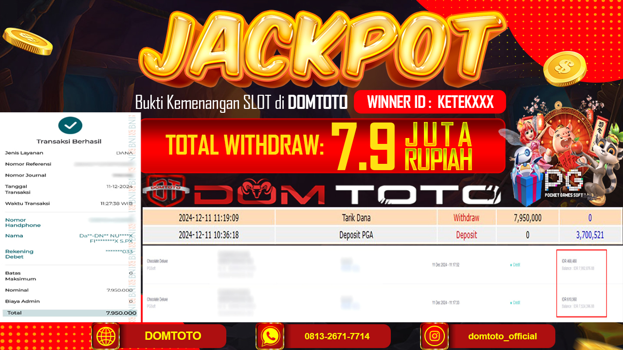 JACKPOT SLOT  CHOOCOLATE DELUXE 11 DESEMBER 2024 